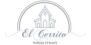 Elegant logo with a minimalist church sketch in a semicircle, reading “El Cerrito Weddings & Events”—perfect for romantic celebrations.