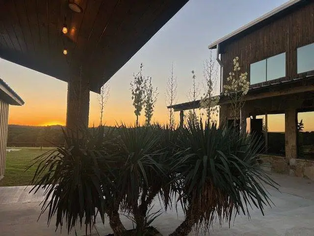 sunset view in between two building